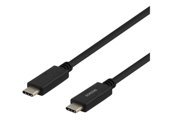 DELTACO USBC-1501 - USB-kabel - USB-C (hann) til USB-C (hann) - 1 m - svart