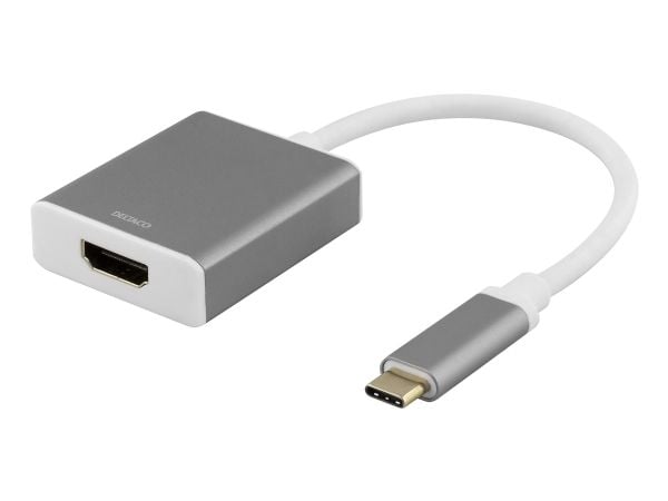 DELTACO USBC-HDMI9 - HDMI-adapter - 24 pin USB-C hann til HDMI hunn - 20 cm - romgrå - 4K-støtte