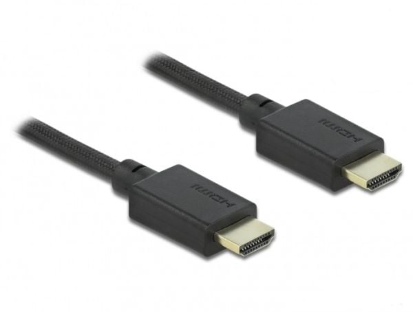 Delock - Ultra High Speed - HDMI-kabel - HDMI hane till HDMI hane - 1 m - koaxial - svart - stöd för 8K