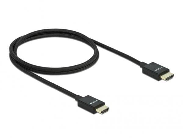 Delock - Ultra High Speed - HDMI-kabel - HDMI hane till HDMI hane - 1 m - koaxial - svart - stöd för 8K