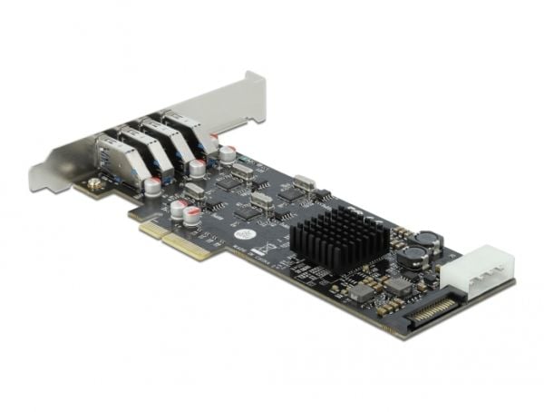 DeLOCK 89008, PCIe, PCIe, SATA, USB 3.2 Gen 1 (3.1 Gen 1), Matala profiili, PCIe 2.0, Harmaa, PC