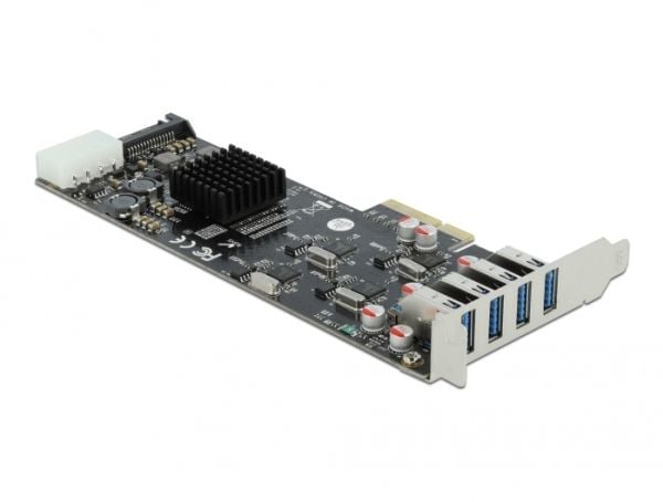 DeLOCK 89008, PCIe, PCIe, SATA, USB 3.2 Gen 1 (3.1 Gen 1), Matala profiili, PCIe 2.0, Harmaa, PC