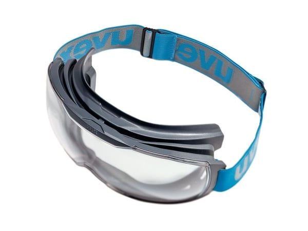 uvex - Beskyttelsesbriller - skygge: 2C-1.2 W 1 FTKN CE - klart glas - polykarbonat, termoplastisk elastomer (TPE), stof - blå, antracit (sort) - K...