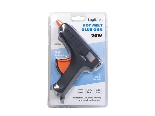 LogiLink WZ0051, Elektrisk limpistol, Sort, Oransje, 8 g/min, 3 s, 1,12 cm, 10 cm