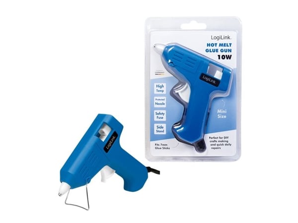 LogiLink WZ0050, Elektrisk limpistol, Blå, 6 g/min, 2 s, 7,2 mm, 10 cm