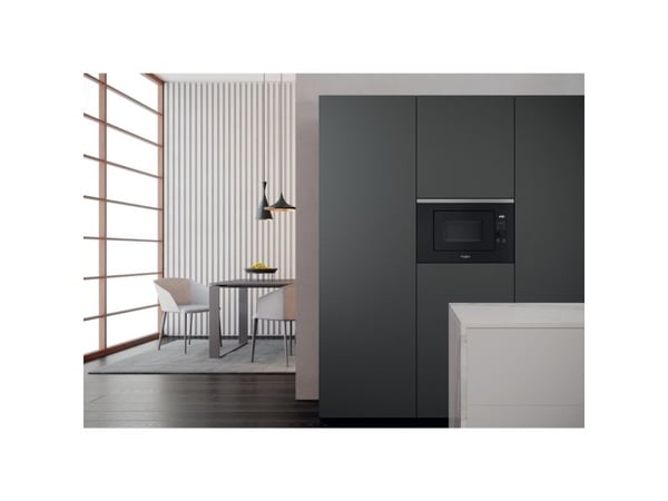 Whirlpool WMF201G, Kiinteä, Grillimikroaaltouuni, 20 L, 800 W, Rotaatio, Kosketus, Musta, Ruostumaton teräs