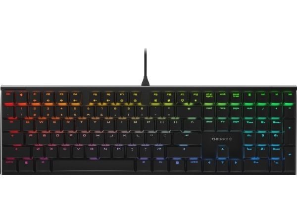 CHERRY MX-Board 3.0S - Tastatur - bakgrunnsbelyst - USB - USA med eurosymbol - tastsvitsj: CHERRY MX Red - svart