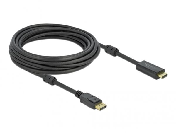 Delock - Adapterkabel - DisplayPort hann låsing til HDMI hann - 7 m - trippel beskyttelse - svart - passiv