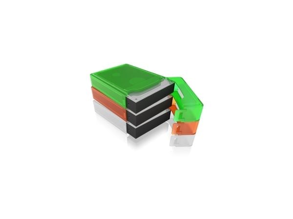 ICY BOX IB-AC602b-6 - Vernebokssett for harddiskstasjon - kapasitet: 1 harddiskstasjon (3,5") - hvit, grå, blå, grønn, rød, oransje