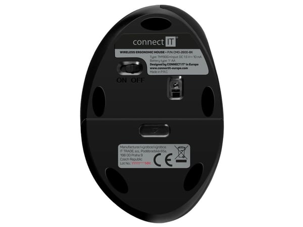 Connect IT CMO-2600-BK, Oikeakätinen, Optinen, Bluetooth, 1600 DPI, Musta