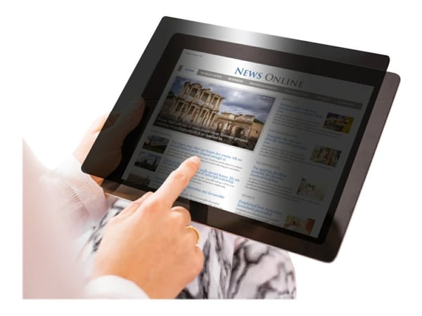 eSTUFF - Personvernsfilter for tablet PC - 2-veis - avtakbar - klebemiddel - 10.2" - svart - for Apple 10.2-inch iPad (7. generasjon)