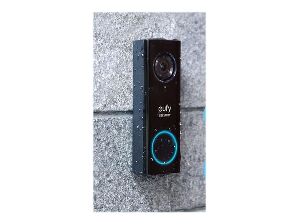 Eufy Video Doorbell 2K - Dörrklocka - trådlös - Wi-Fi - 2.4 Ghz - svart