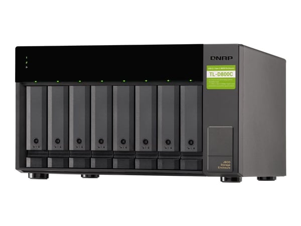 QNAP TL-D800C - Harddiskarray - 8 brønner (SATA-600) - USB 3.2 Gen 2 (ekstern)