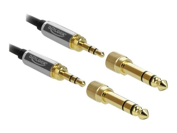 DeLOCK 85786, 3.5mm, Uros, 3.5mm, Uros, 2 m, Musta, Harmaa