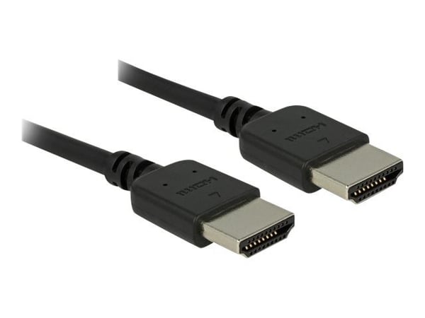 Delock Premium - Premium Highspeed - HDMI-kaapeli Ethernetillä - HDMI-uros HDMI-uros - 1 m - kolminkertaisesti suojattu kierretty parikaapeli - mus...