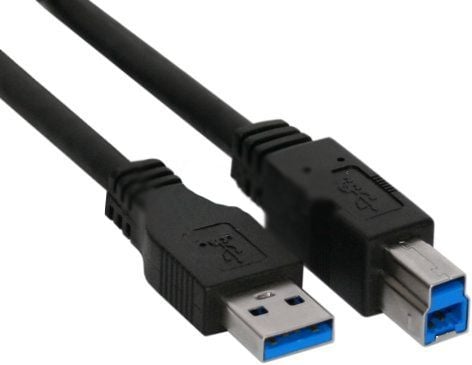 InLine 35305, 0,5 m, USB A, USB B, Hankjønn/hankjønn, 5 Gbit/s, Svart