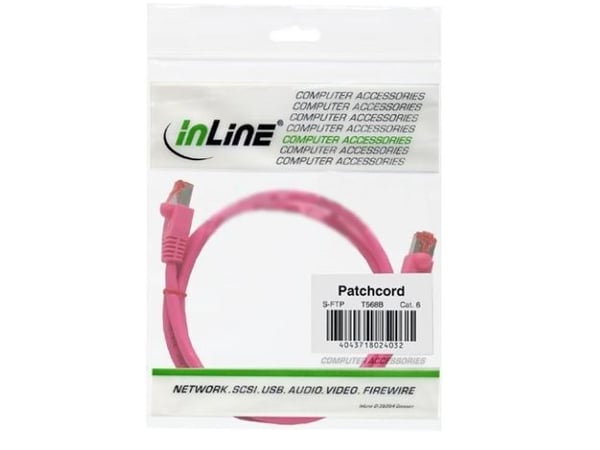 InLine 4043718125968, 2 m, Cat6, S/FTP (S-STP), RJ-45, RJ-45, Rosa