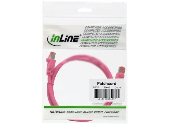 InLine 4043718126026, 20 m, Cat6, S/FTP (S-STP), RJ-45, RJ-45, Rosa