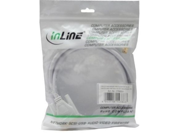 InLine 17665U, 5 m, DVI-D, HDMI, Gull, Hvit, Hankjønn/hankjønn