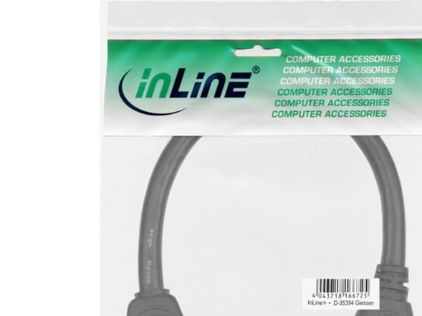 InLine 17600R, 0,2 m, HDMI Type A (Standard), HDMI Type A (Standard), Hunkjønn, Hunkjønn, Rett