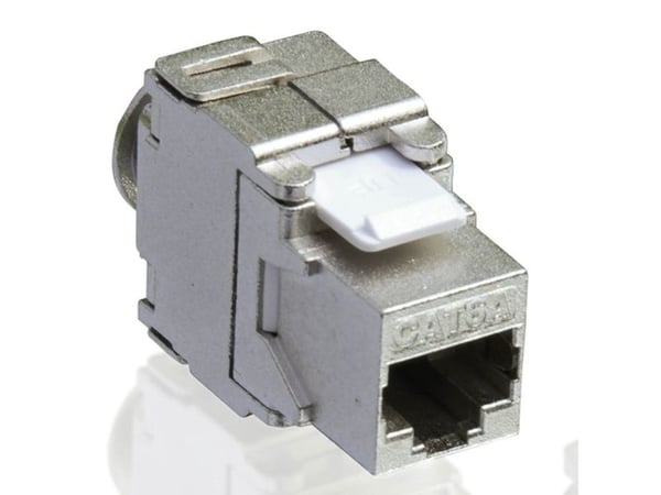 Value Cat.6a Keystone, RJ-45, shielded, toolless silver, Sølv