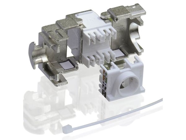 Value Cat.6a Keystone, RJ-45, shielded, toolless silver, Sølv