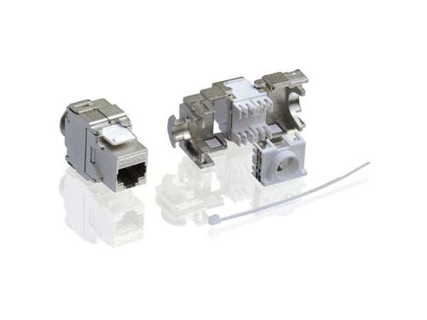 Value Cat.6a Keystone, RJ-45, shielded, toolless silver, Sølv