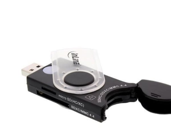 InLine 4043718213924, MMC, MMC Mobile, MMC+, MicroSD (TransFlash), MicroSDHC, MicroSDXC, SD, SDHC, SDXC, Sort, 5000 Mbit/s, USB 3.2 Gen 1 (3.1 Gen ...