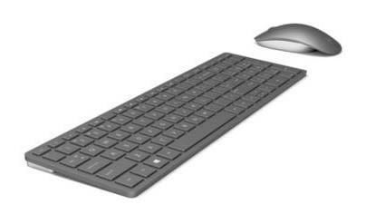 HP 859453-031, Fullstor (100 %), Trådlös, RF Trådlös, QWERTY, Svart, Mus inkluderad