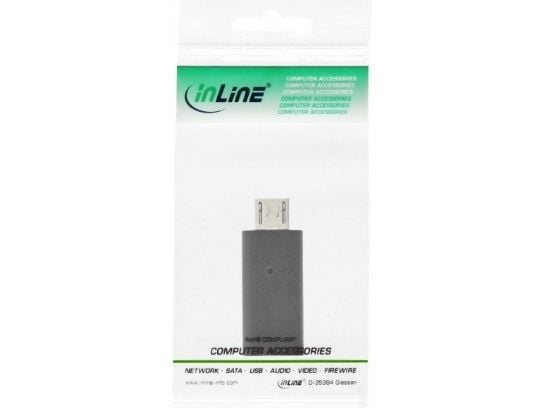 InLine 33302I, micro USB male, USB C, Svart