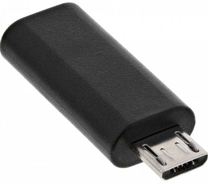 InLine 33302I, micro USB male, USB C, Svart