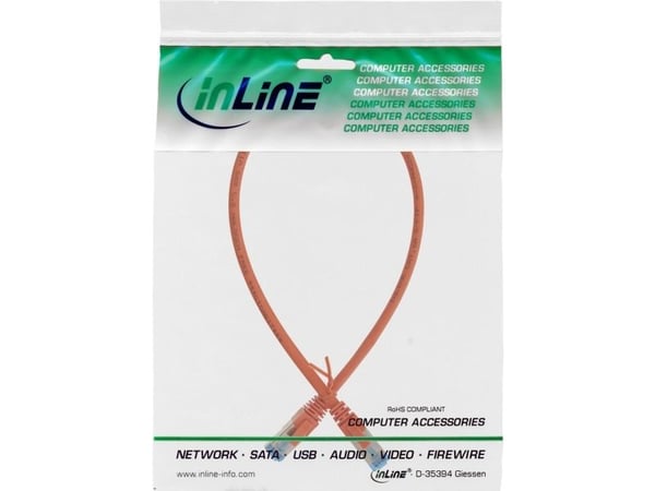 InLine 76850O, 0,5 m, Cat6a, S/FTP (S-STP), RJ-45, RJ-45