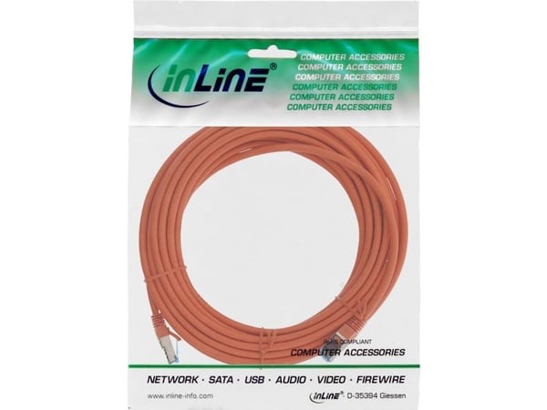 InLine 76800O, 10 m, Cat6a, S/FTP (S-STP), RJ-45, RJ-45