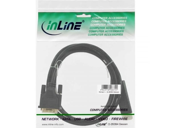 InLine 17114, 1,5 m, DVI-D, DisplayPort, Hankjønn, Hankjønn, Rett