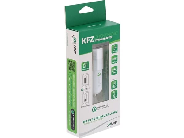 Laturi InLine 1x USB-A 1x USB-C 2,5 A (31502W)