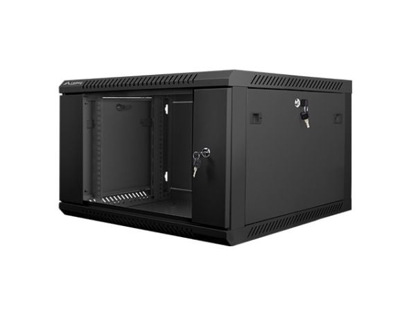 Lanberg - Rack skap - veggmonterbar - svart, RAL 9004 - 6U - 19"