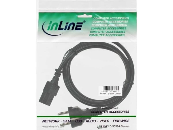 InLine 16651N, 0,3 m, C13 liitin, H05VV-F