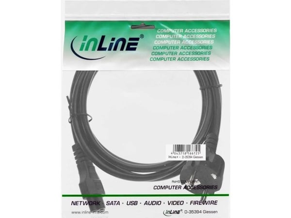 InLine 16656T, 0,3 m, Virtapistoke tyyppi F