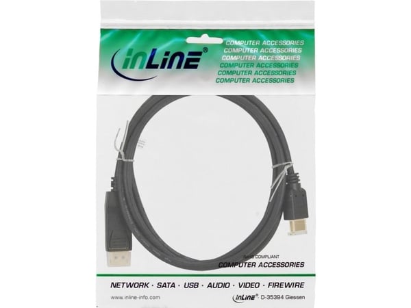 InLine 17187, 0,3 m, DisplayPort, HDMI-tyyppi A (vakio), Uros, Uros, Suora