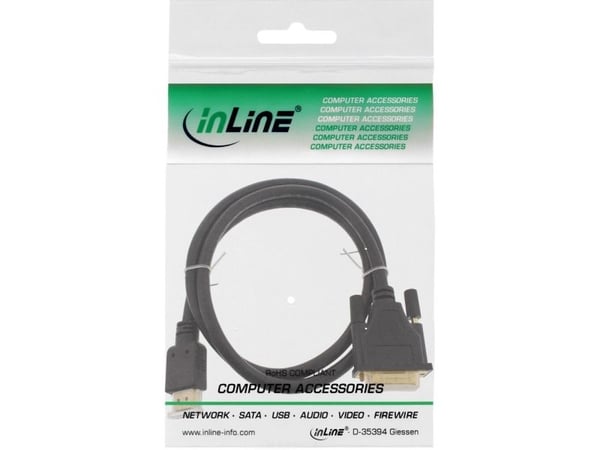 InLine 17658P, 0,3 m, HDMI Type A (Standard), DVI, Hankjønn, Hankjønn, Gull