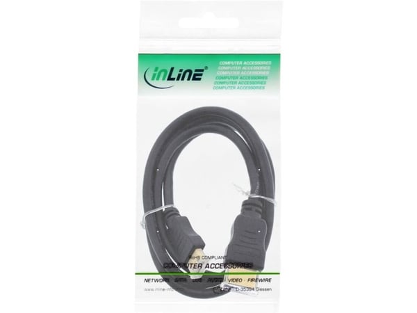 InLine 17456P, 0,3 m, HDMI-tyyppi A (vakio), HDMI Type C (Mini), 10,2 Gbit/s, Musta