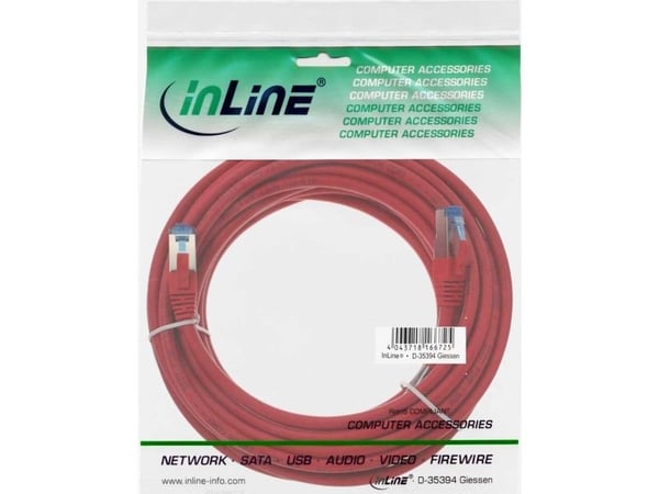InLine 76820R, 20 m, Cat6a, S/FTP (S-STP), RJ-45, RJ-45