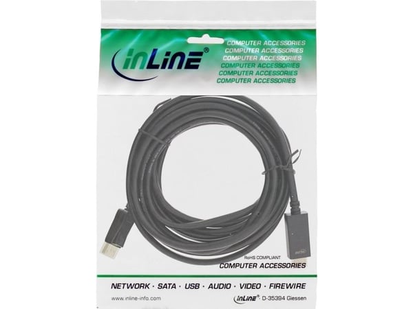 InLine 17185I, 5 m, DisplayPort, HDMI-tyyppi A (vakio), Uros, Uros, 3840 x 2160 pikseliä
