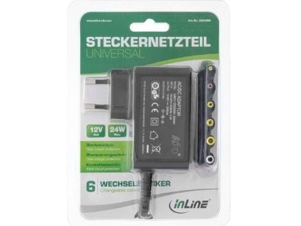 InLine 26608M, Universell, Innendørs, 100 - 240 V, 50 / 60 Hz, 24 W, 12 V