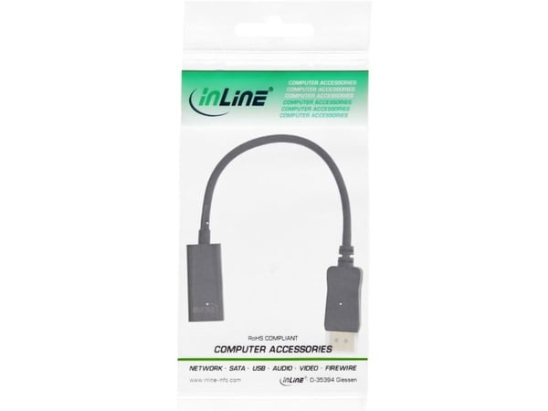 InLine 17198C, 0,15 m, DisplayPort, HDMI-tyyppi A (vakio), Uros, Naaras, Suora