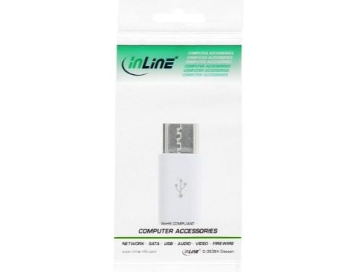 InLine 33303I, USB type C male, microUSB2.0, Valkoinen