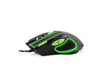 Esperanza MX401 HAWK - Mus - høyrehendt - optisk - 7 knapper - kablet - USB - svart/grønn