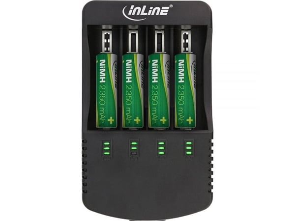 InLine 01287L, Lithium-Ion (Li-Ion), Nikkel-kadmium (NiCd), Nikkelmetallhydrid (NiMH), Over-spenning (volt), Overlading, Overoppheting, Kortslutnin...