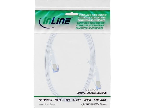 InLine 71802W, 2 m, Cat6a, U/FTP (STP), RJ-45, RJ-45, Hvit