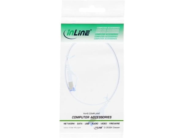InLine 71855W, 0,5 m, Cat6a, U/FTP (STP), RJ-45, RJ-45, Hvit
